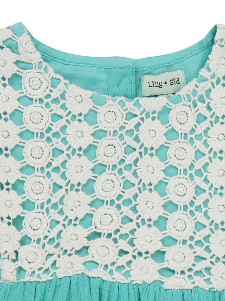 Lilly & Sid Organic - Mint Green & White Lace Baby & Little Girl Dress - Stylemykid.com