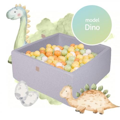 MeowBaby - Dino - Luxury Square Kids Ball Pit - Complete set with 300 Balls - 90cm Diameter (UK and Europe Only) - Stylemykid.com