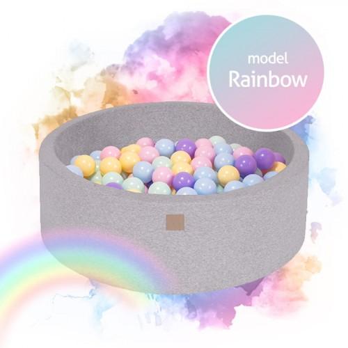MeowBaby - Rainbow - Luxury Round Ball Pit Set with 250 Balls - Kids Ball Pool - 90cm Diameter (UK and Europe Only) - Stylemykid.com