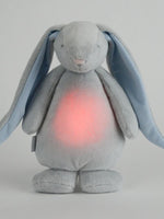 Moonie Humming Friend Baby Night Light & Sleep Aid - SKY - grey with blue ears - Stylemykid.com