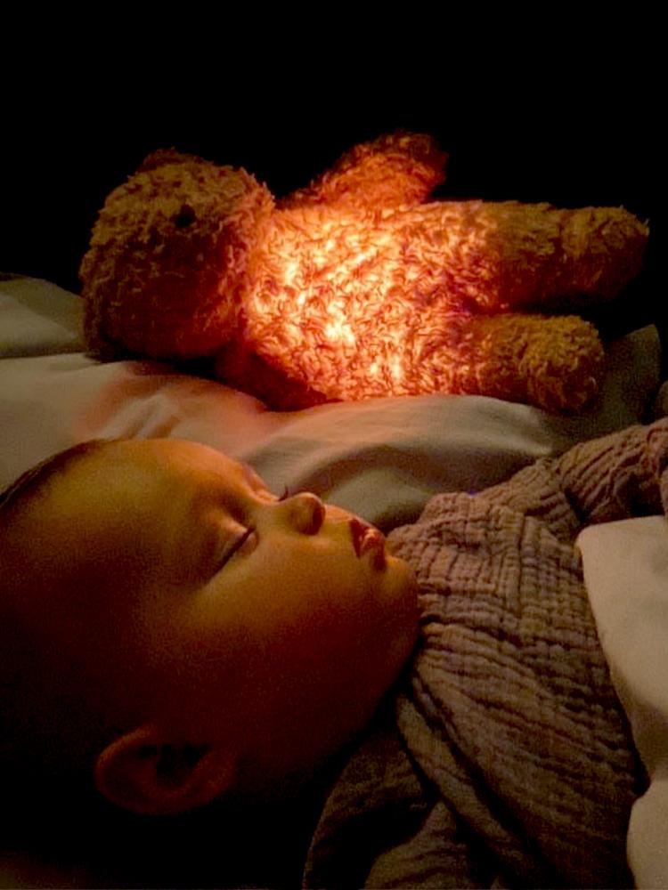 Moonie - Organic Humming Friend Bear Nightlight & Sleeping Aid - CAPPUCCINO - Stylemykid.com