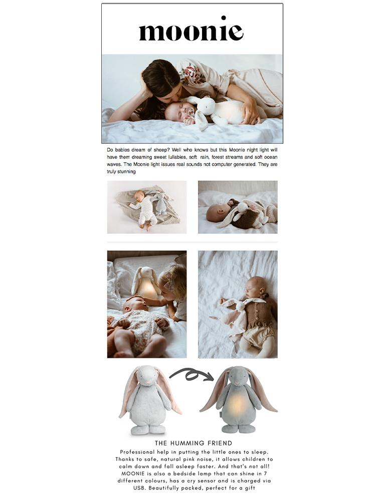 Moonie Humming Friend Baby Night Light & Sleep Aid - CREAM - Stylemykid.com
