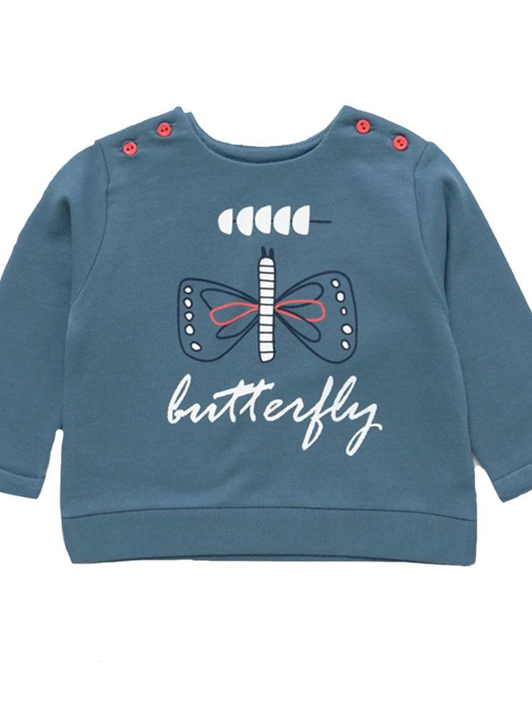 Artie - My Little Butterfly - Blue French Terry Baby Jumper 3-9 months - Stylemykid.com