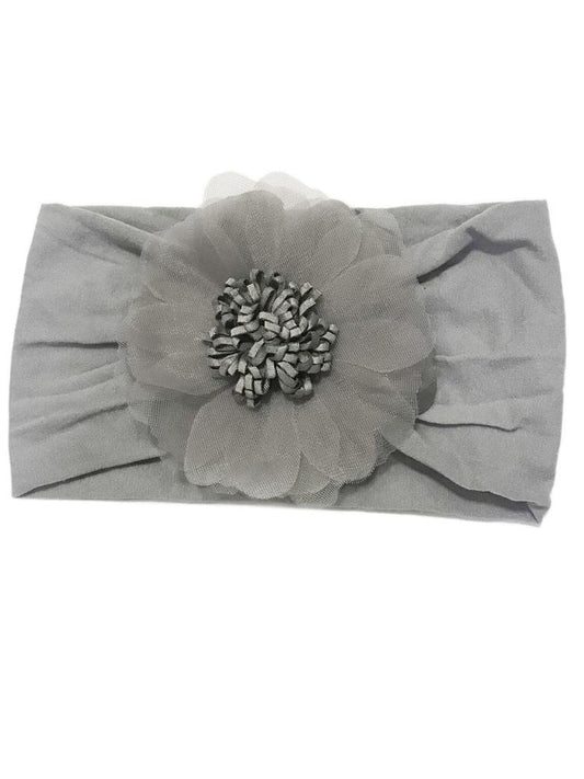 Baby Wisp - Large Flower Headband - Silver Grey - Stylemykid.com