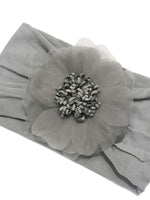 Baby Wisp - Large Flower Headband - Silver Grey - Stylemykid.com