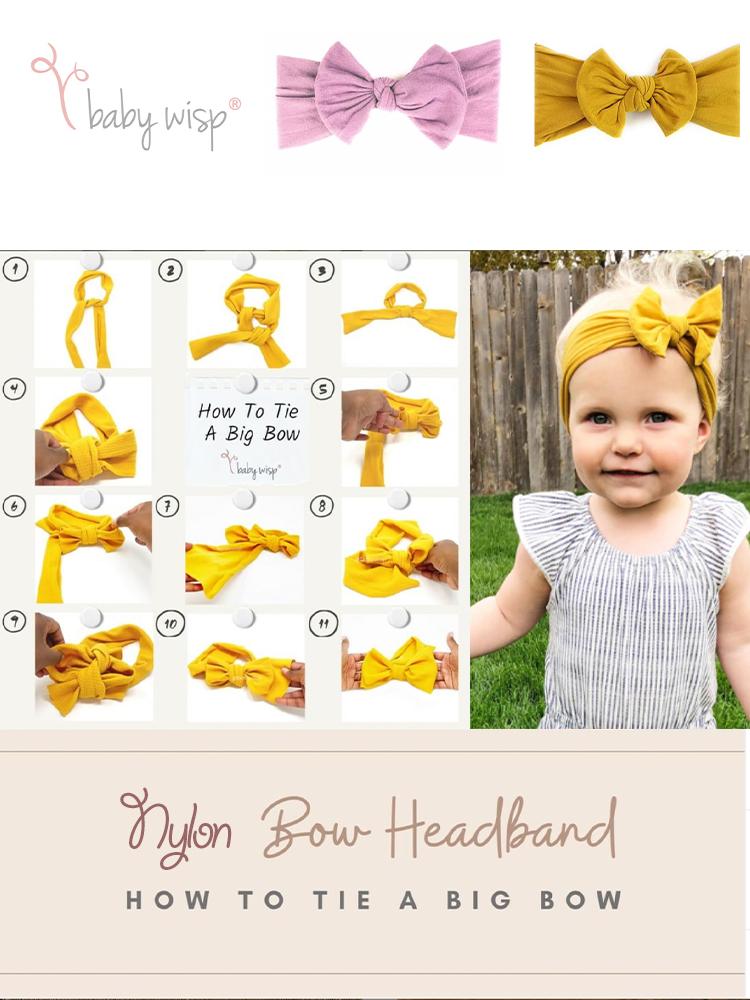 Baby Wisp - Baby & Little Girls Large Bow Headband - Mustard / Yellow - Stylemykid.com