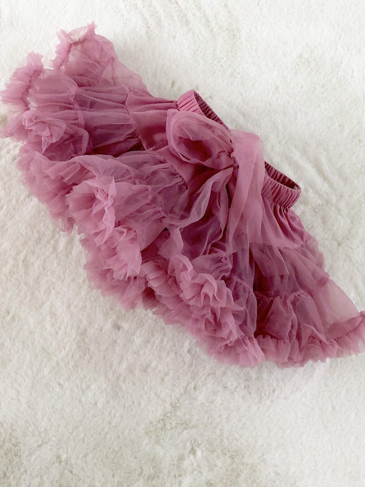 Layered Tutu Party Skirt with Bow Detail - Blush Pink 0 TO 2 YEARS - Stylemykid.com