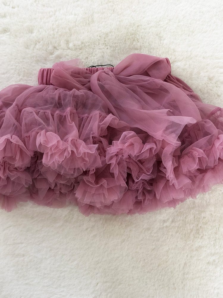 Layered Tutu Party Skirt with Bow Detail - Blush Pink 0 TO 2 YEARS - Stylemykid.com
