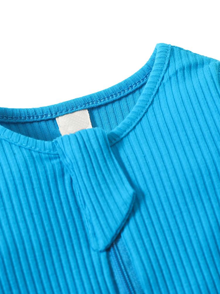 Bright Blue Footed Ribbed Baby Zip Sleepsuit - 0 to 6 months - Stylemykid.com