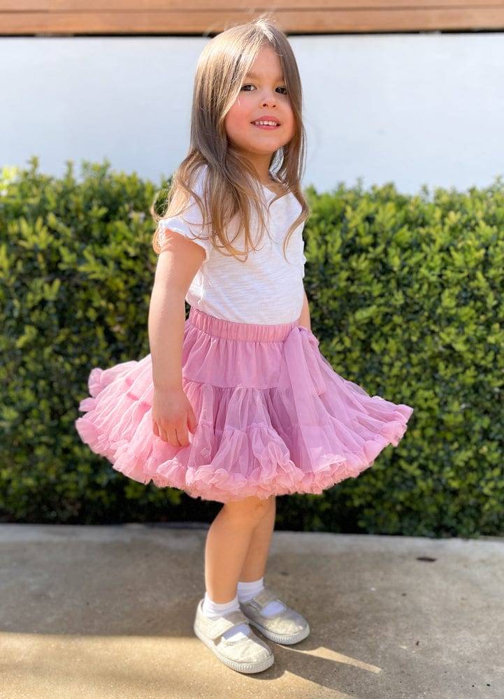 Layered Tutu Party Skirt with Bow Detail - Blush Pink 0 TO 2 YEARS - Stylemykid.com