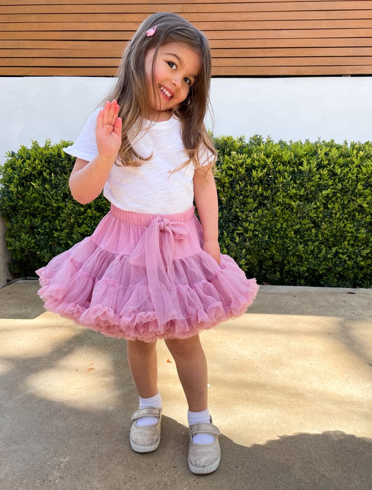 Layered Tutu Party Skirt with Bow Detail - Blush Pink 0 TO 2 YEARS - Stylemykid.com