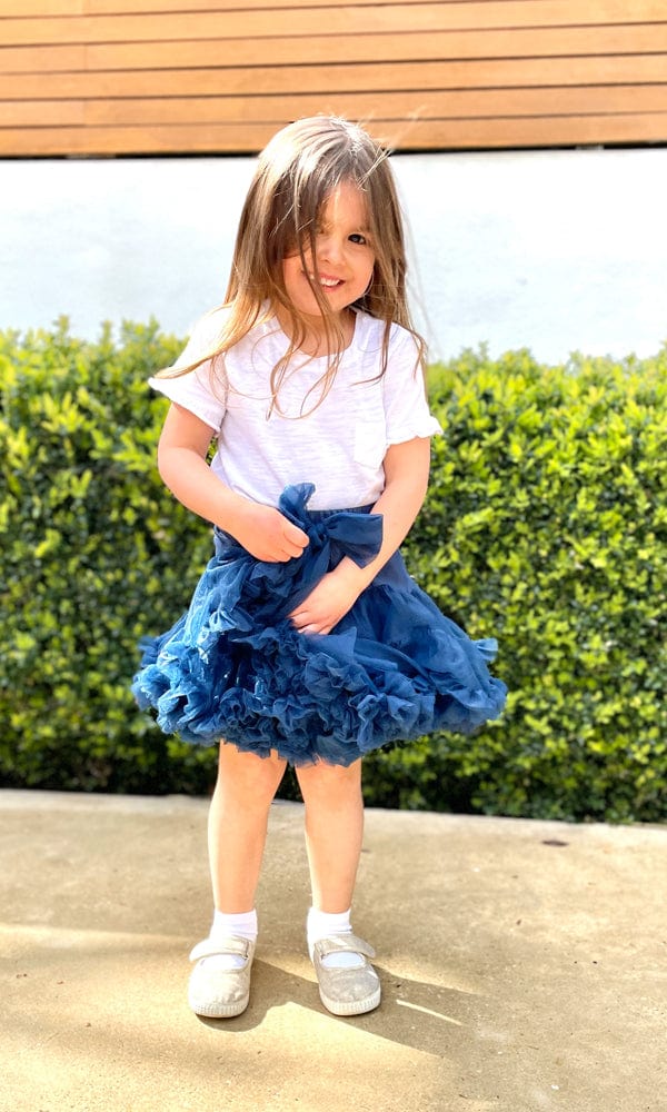 Layered Tutu Party Skirt with Bow Detail - Dark Blue 0 to 5 years - Stylemykid.com