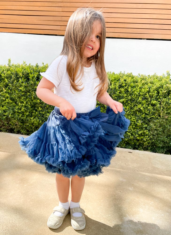 Layered Tutu Party Skirt with Bow Detail - Dark Blue 0 to 5 years - Stylemykid.com