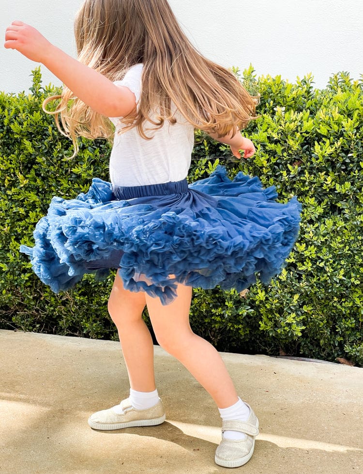 Layered Tutu Party Skirt with Bow Detail - Dark Blue 0 to 5 years - Stylemykid.com