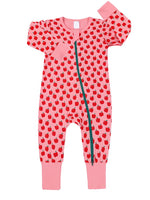 Pink Apples Baby Zip Sleepsuit with Hand & Feet Cuffs - Stylemykid.com