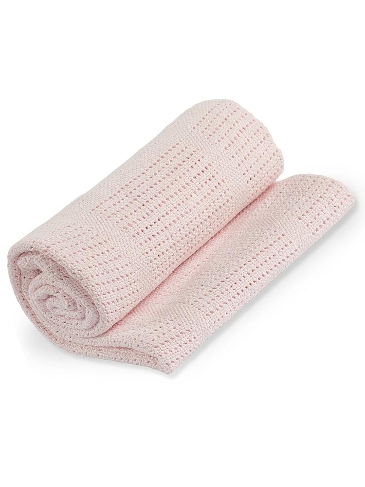 Cellular Blanket For Baby By Lulujo Pink