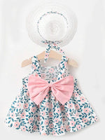 Daisy Chain Pink - Girls Pink Daisy Print Dress with Summer Hat and Bow Back - Stylemykid.com