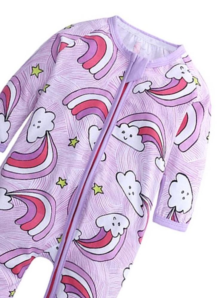 Happy Clouds - Lilac Baby Zip Sleepsuit with Hand & Feet Cuffs - Stylemykid.com
