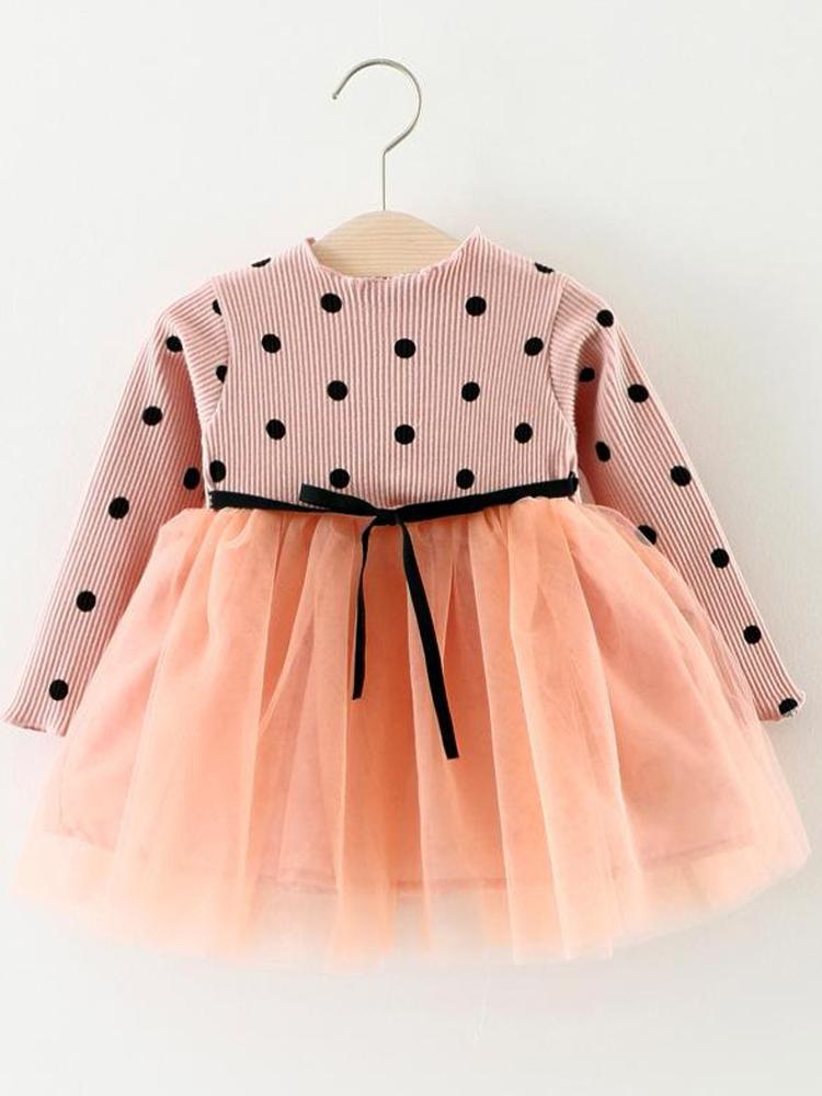 Girls Pink Polka Dot Party Tutu Dress - 6 to 24 Months - Stylemykid.com