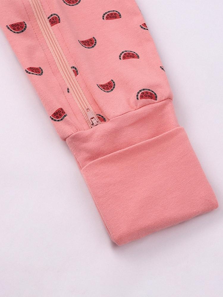 Pink Watermelons Baby Zip Sleepsuit with Hand & Feet Cuffs - 18 to 24 M only - Stylemykid.com