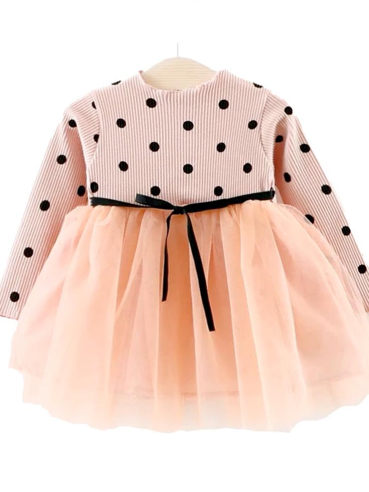 Girls Pink Polka Dot Party Tutu Dress - 6 to 24 Months - Stylemykid.com