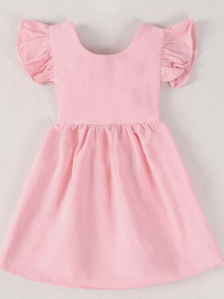 Pretty Pink Tie Bow Back Girls Party Dress - 6m to 4y - Stylemykid.com
