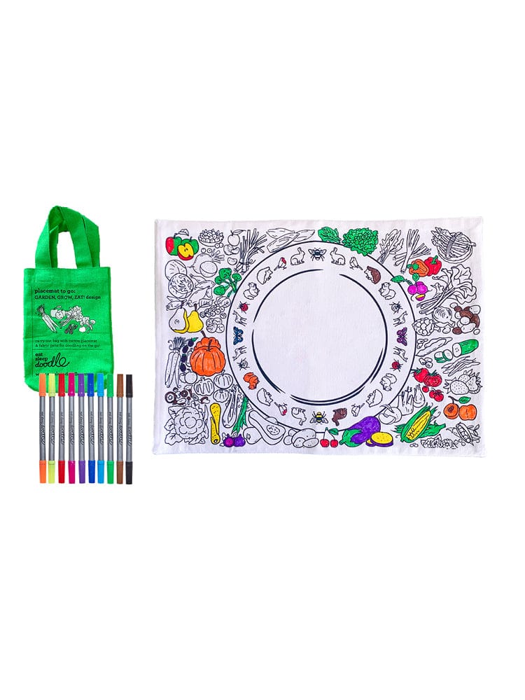 eatsleepdoodle - Placemat To Go Colour and Learn - Garden Grow Eat - Stylemykid.com