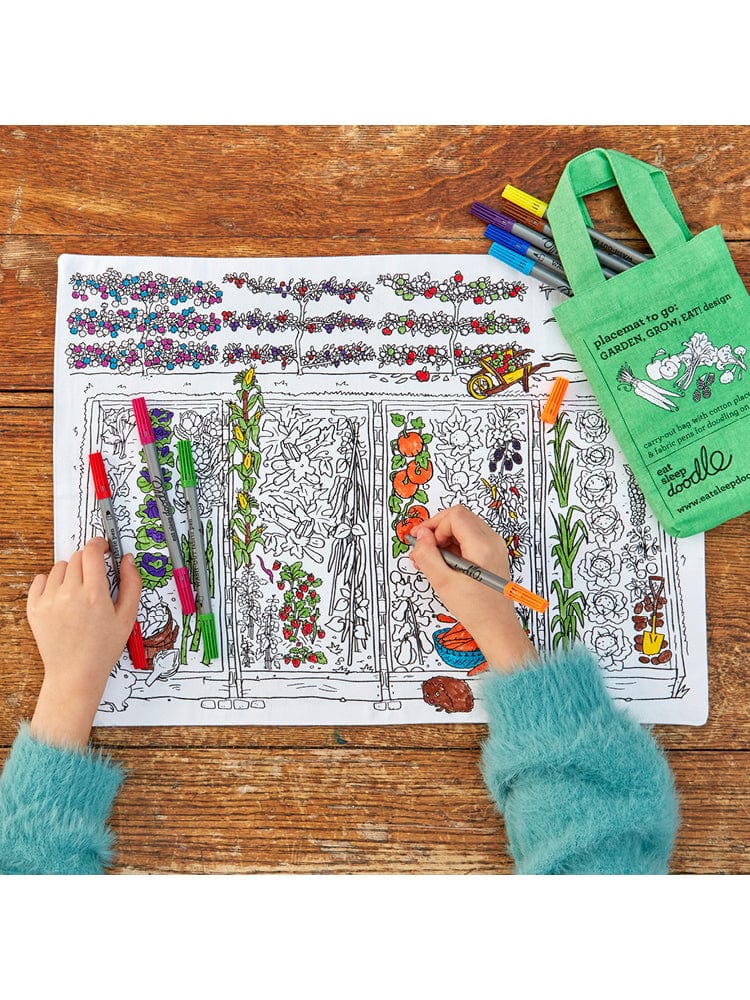 eatsleepdoodle - Placemat To Go Colour and Learn - Garden Grow Eat - Stylemykid.com