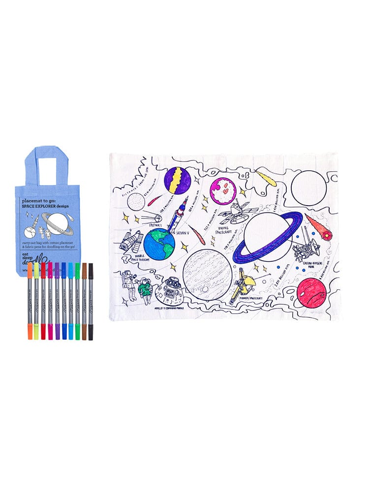 eatsleepdoodle - Placemat To Go Colour and Learn - Space Explorer - Stylemykid.com