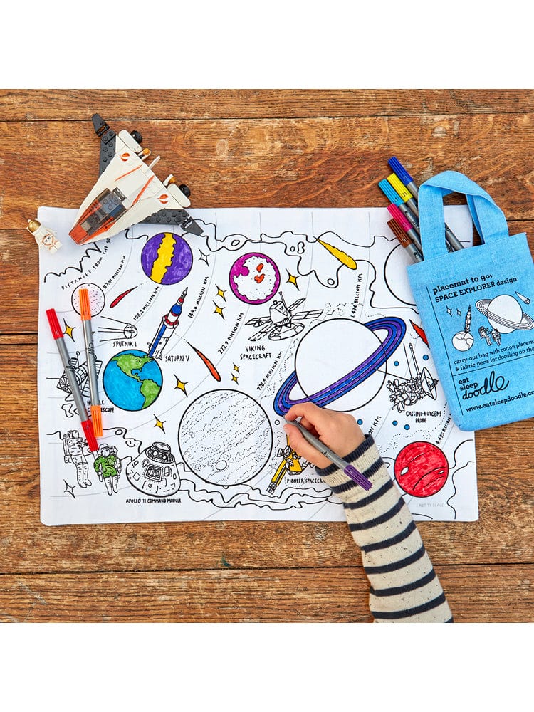 eatsleepdoodle - Placemat To Go Colour and Learn - Space Explorer - Stylemykid.com