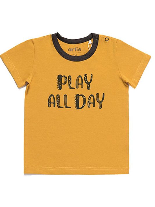 Artie - Play All Day - Mustard T-Shirt - Stylemykid.com