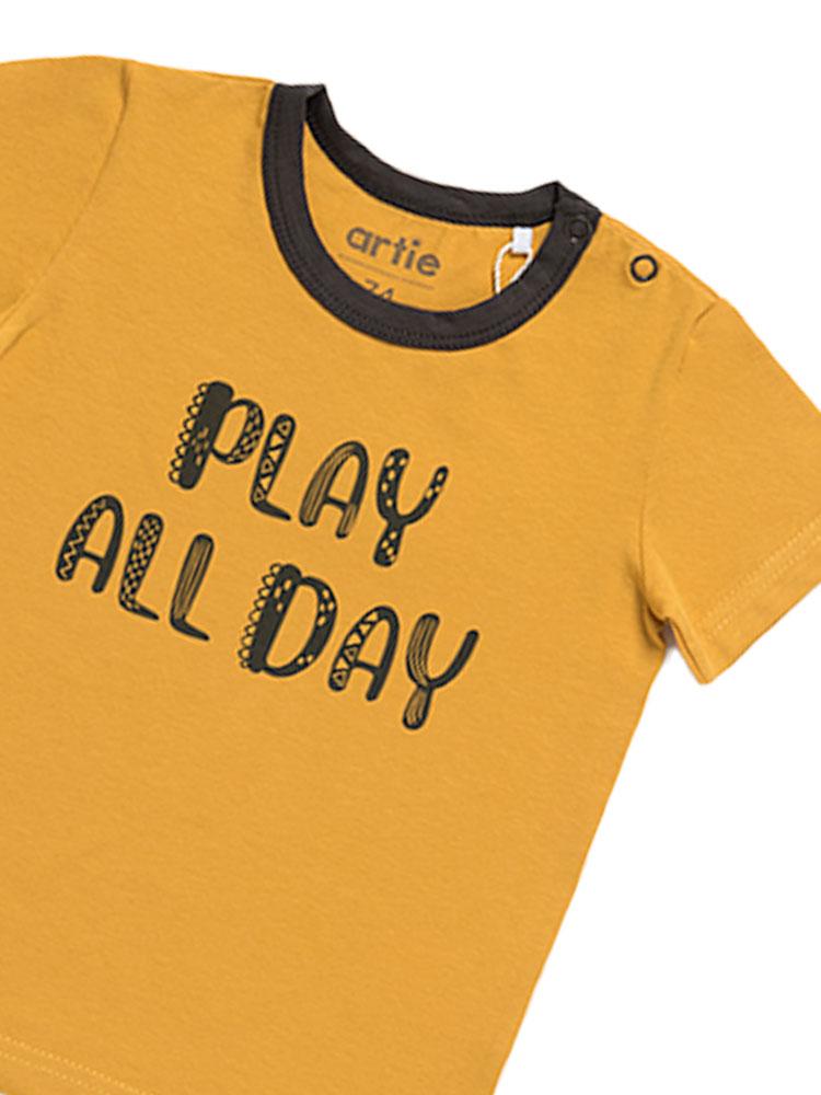 Artie - Play All Day - Mustard T-Shirt - Stylemykid.com