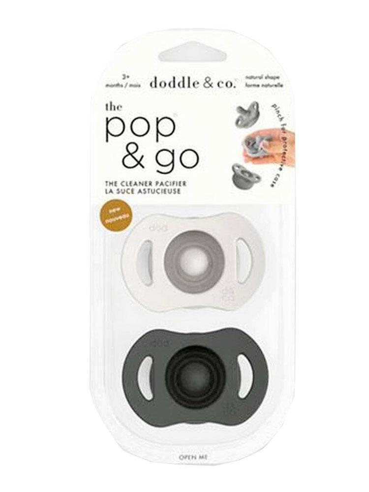 Doddle & Co - Pop & Go Dummies Built in Case - Cream of the Crop and Coal Mate - 2 Pack - Stylemykid.com