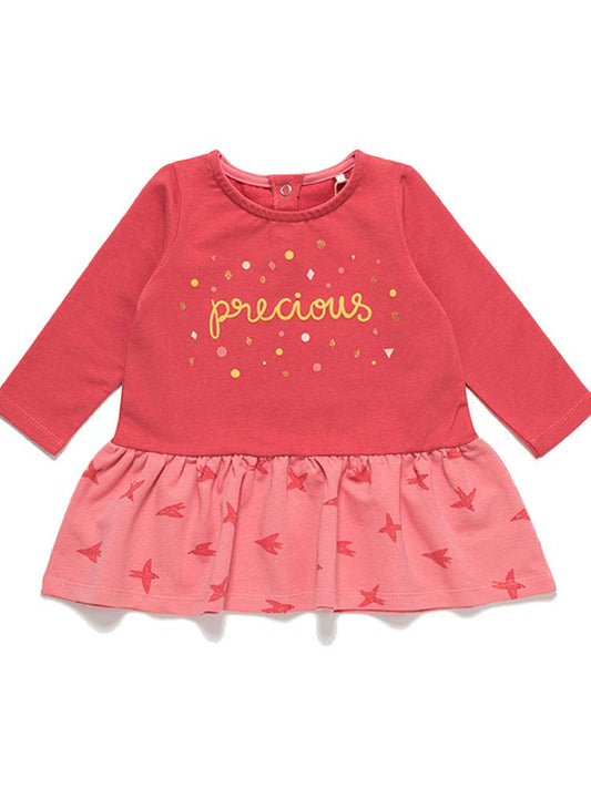 Artie - 'Precious' Blush Red Girls Dress with Flying Birds Pattern - Stylemykid.com