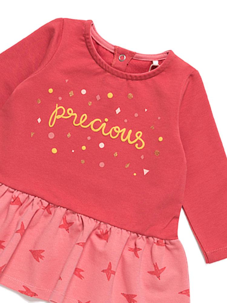 Artie - 'Precious' Blush Red Girls Dress with Flying Birds Pattern - Stylemykid.com