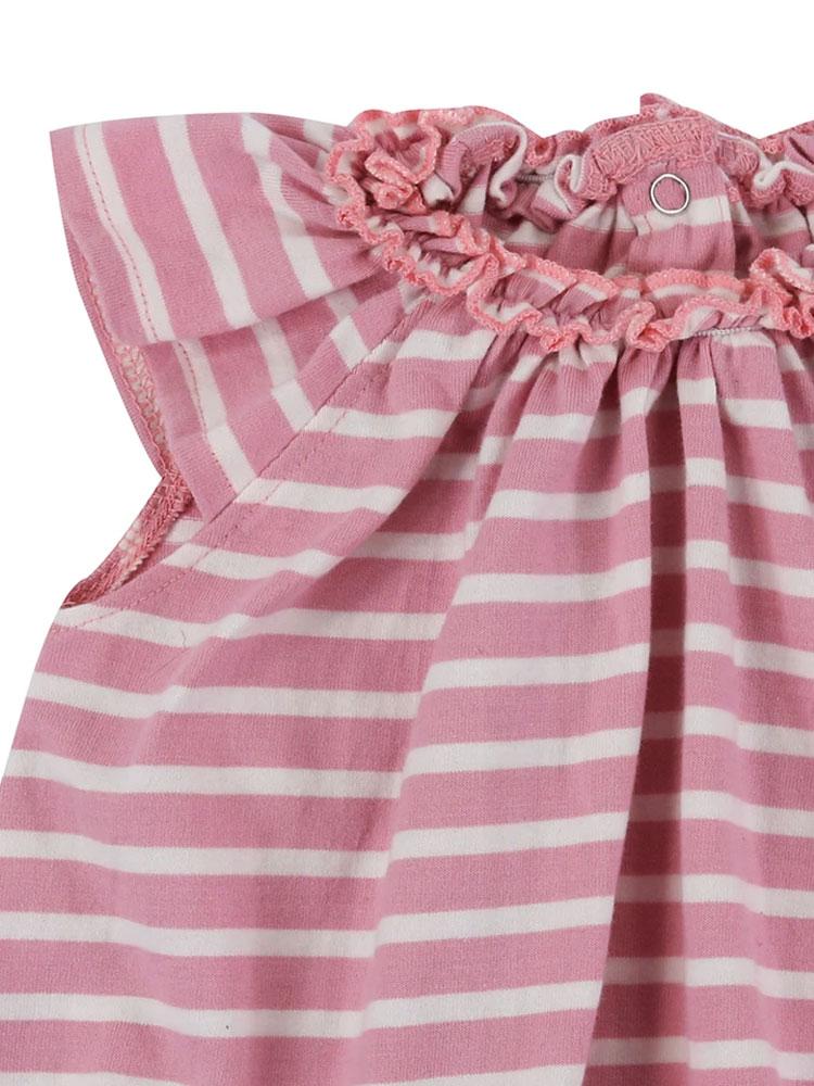 Lilly & Sid Organic - Pink & White Striped Baby Girl Dress - 0-3 & 6-12 Months - Stylemykid.com