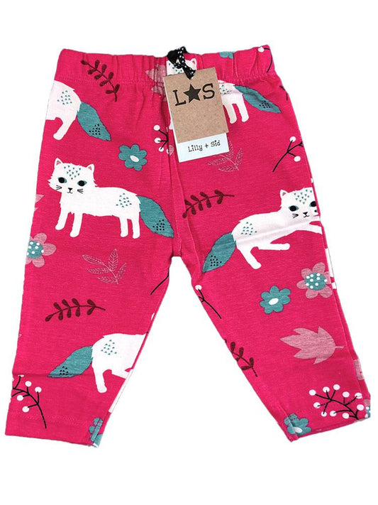 Lilly & Sid Organic Pretty Kitty Leggings (3-6 Months) - Stylemykid.com