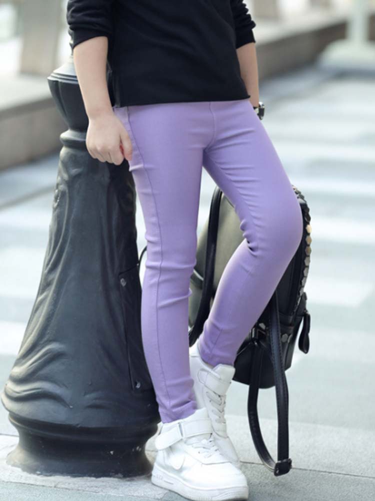 Girls Purple Soft Jean Leggings - 2 to 6 Years - Stylemykid.com