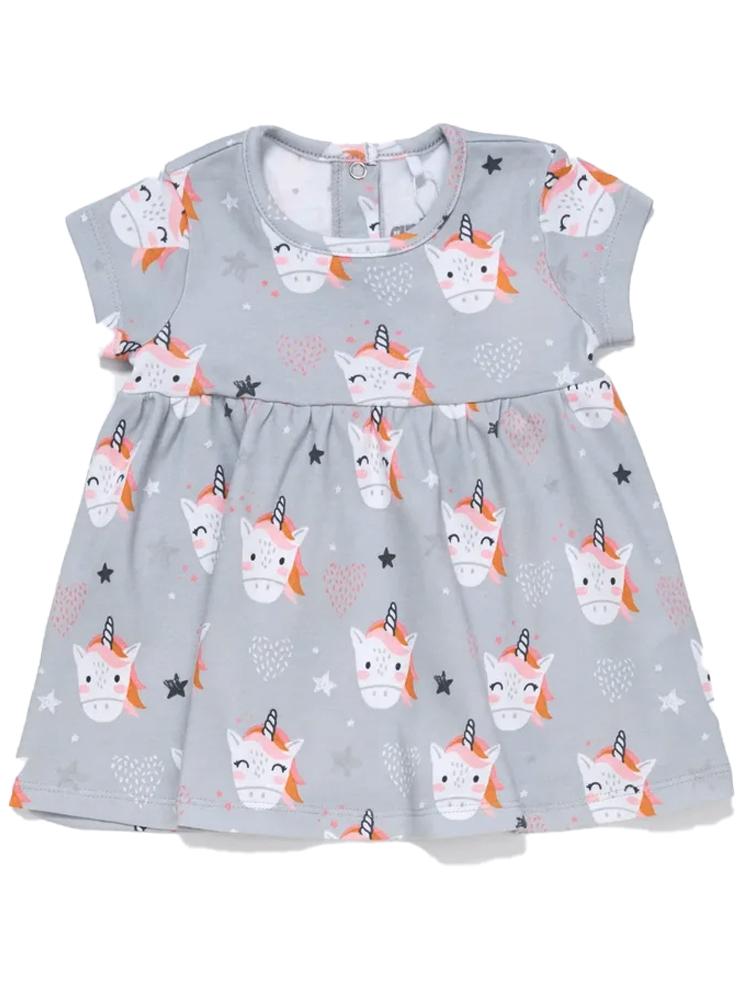 Artie - Happy Unicorn Cotton Baby and Girls Dress - Stylemykid.com