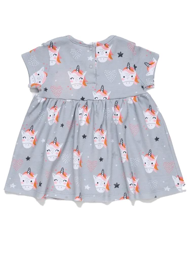 Artie - Happy Unicorn Cotton Baby and Girls Dress - Stylemykid.com