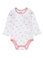 Artie - White & Pink Stars Long Sleeve Baby Bodysuit - Stylemykid.com