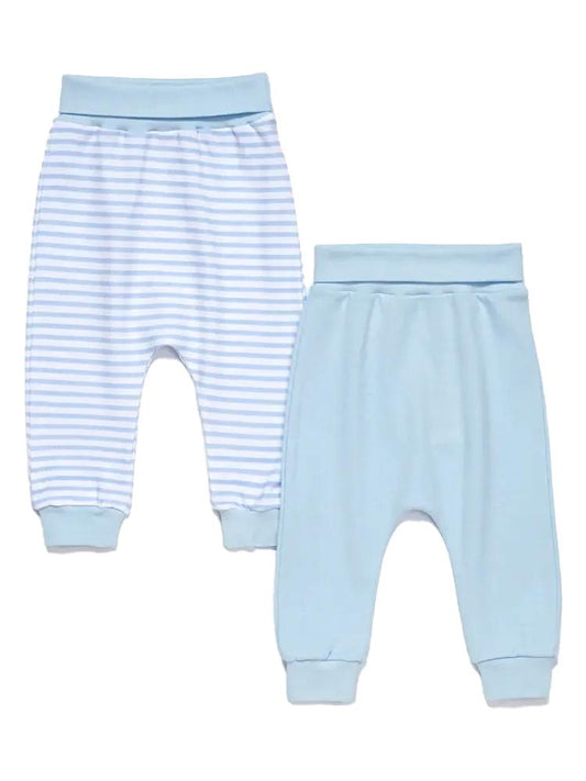 Artie - Sky Blue & White Striped Baby Bottoms - 2 Pack Set - Stylemykid.com