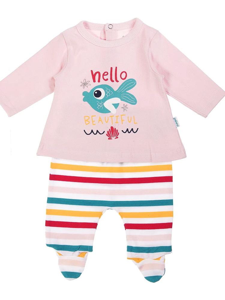 Babybol - Hello Beautiful Rainbow Fish Baby 2 Piece Outfit 9 to 12 months - Stylemykid.com