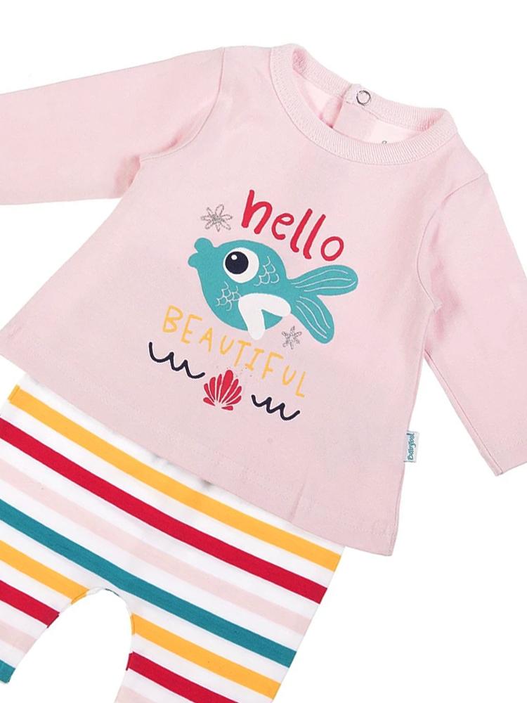 Babybol - Hello Beautiful Rainbow Fish Baby 2 Piece Outfit 9 to 12 months - Stylemykid.com