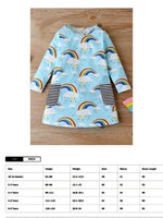 Rainbow Print Girls Dress - Sky Blue - 18 months to 6 Years - Stylemykid.com