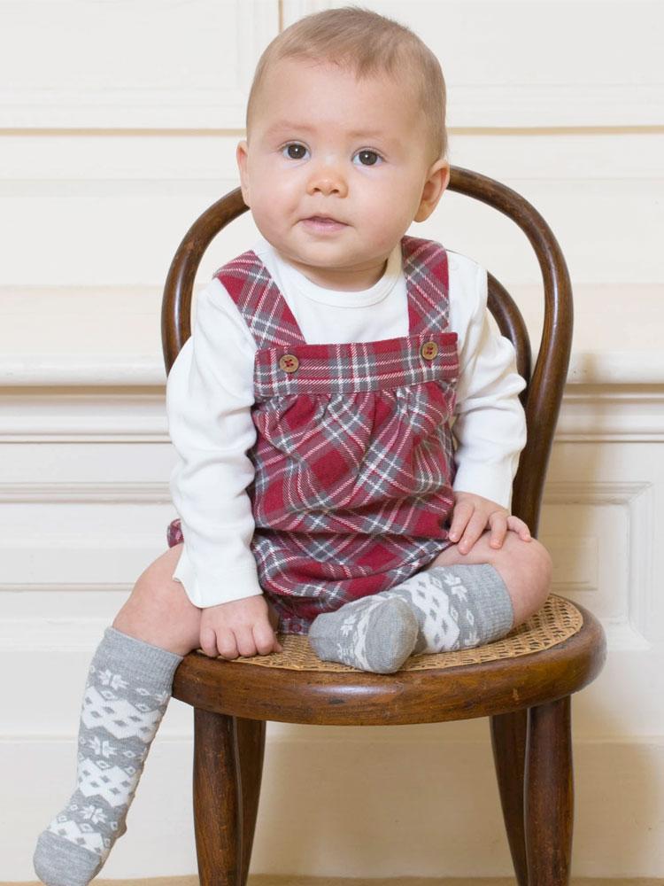KITE Organic - Red and Cream Check Bubble Style Romper 2 Piece Set - Newborn to 1 month - Stylemykid.com