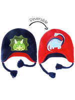 Flapjack Kids - Reversible Winter Hat - Dinosaurs - 6 months to 6 years - Stylemykid.com