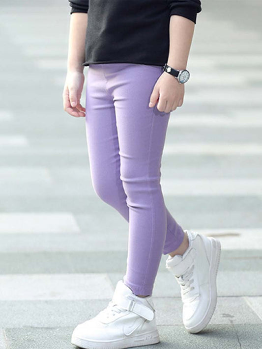 Girls Purple Soft Jean Leggings - 2 to 6 Years - Stylemykid.com