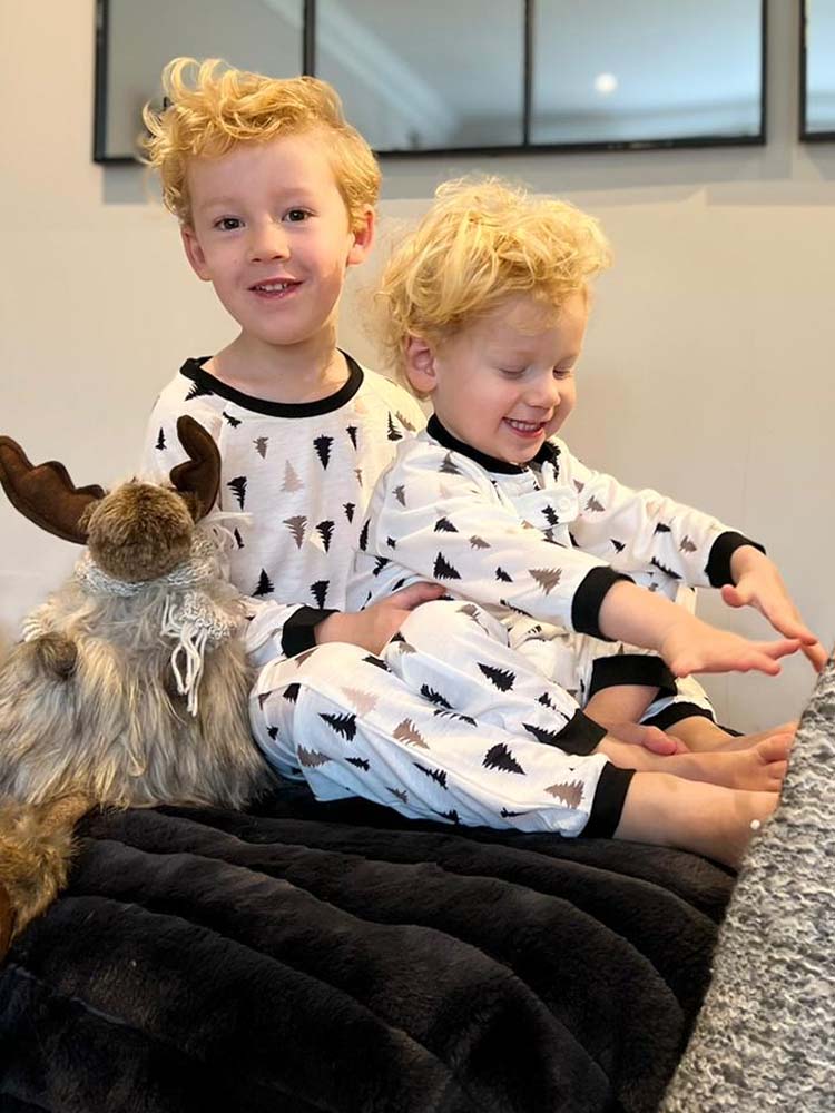 Forest Pine Trees Print Baby and Toddler Zip Romper Sleepsuit - White - Stylemykid.com