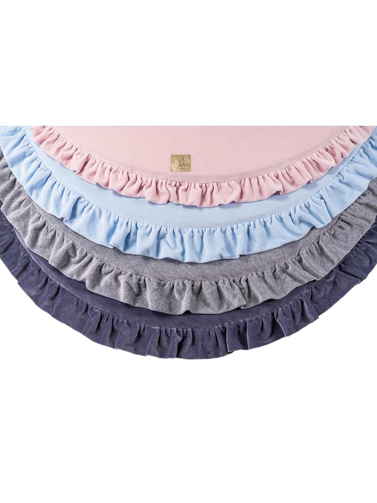 MeowBaby BLUE Luxury Round Foam Baby Play Mat with Frills (UK and Europe Only) - Stylemykid.com